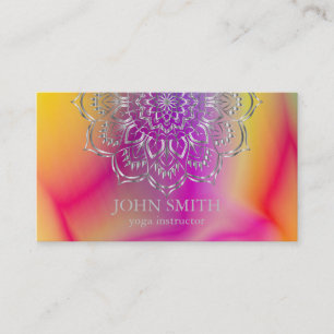 Carte De Visite Rose minimaliste moderne Gold Lotus Yoga Instructe