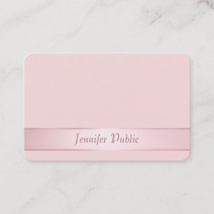 Carte De Visite Rose moderne Gold Hand Script Modèle