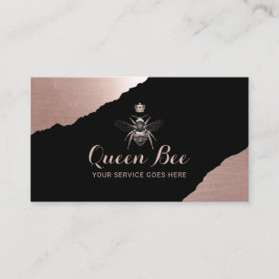 Carte De Visite Rose moderne Gold Queen Bee Bee Bee Salon & Spa
