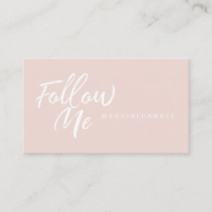 Carte De Visite Rose Moderne & Minimal Médias Sociaux Suivez-Moi P
