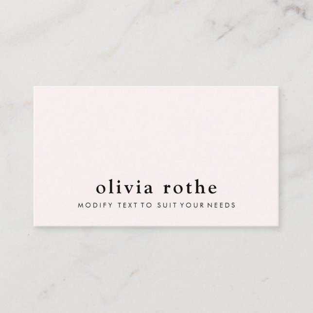 Carte de visite rose moderne simple et élégant (Devant)