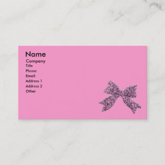 Carte De Visite Rose, noir Girly et arc