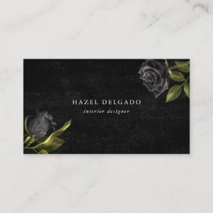 Carte De Visite Rose noir gothique Floral