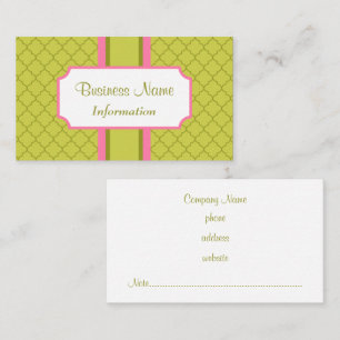 Carte de visite rose olive professionnelle
