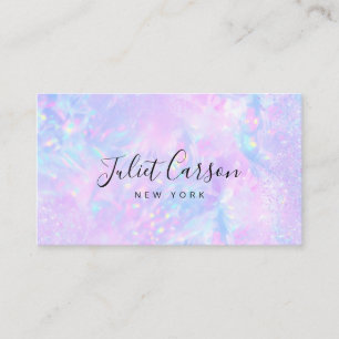 Carte de visite rose opale holographique