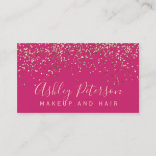 Carte De Visite Rose or confetti rose chic typographie