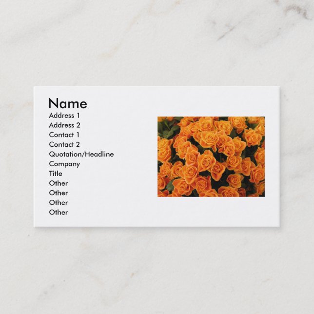 Carte de visite Rose orange (Devant)