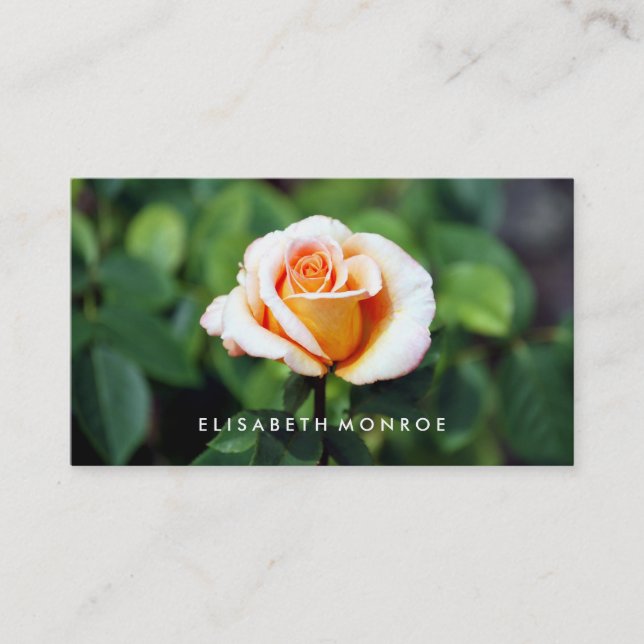 Carte De Visite Rose orange, fleuriste (Devant)
