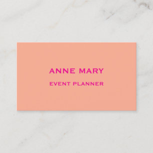 Carte De Visite Rose Orange Rose Chaud Rétro Moderne Professionnel