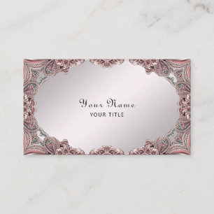 Carte de visite rose ornemental