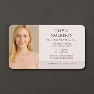 Carte de visite Rose Pâle avec Photo 