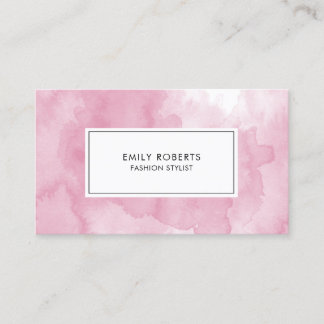 Carte De Visite Rose Pâle Élégant Aquarelle Créative