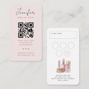 Carte De Visite Rose pâle Minimal Chic Make Up Artist Professional