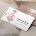 Carte De Visite Rose Parties scintillant or femme de ménage et plu<br><div class="desc">Carte de visite de service de nettoyage de la Parties scintillant rose Gold.</div>