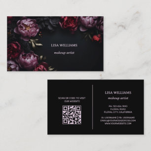 Carte De Visite Rose Peine Fleur Noir
