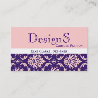 Carte de visite rose pourpre élégant de mode de