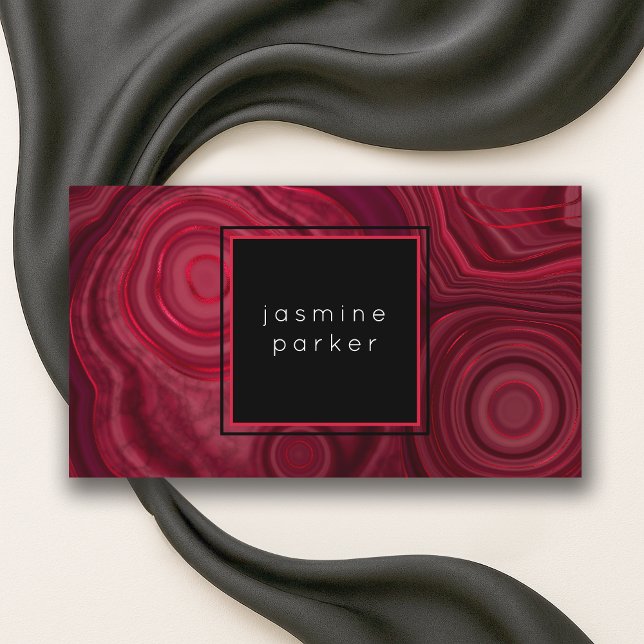 Carte De Visite Rose profond Abstrait Agate marbré Motif (Créateur téléchargé)