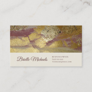 Carte De Visite Rose profond professionnel et Faux Gild Gold Foil