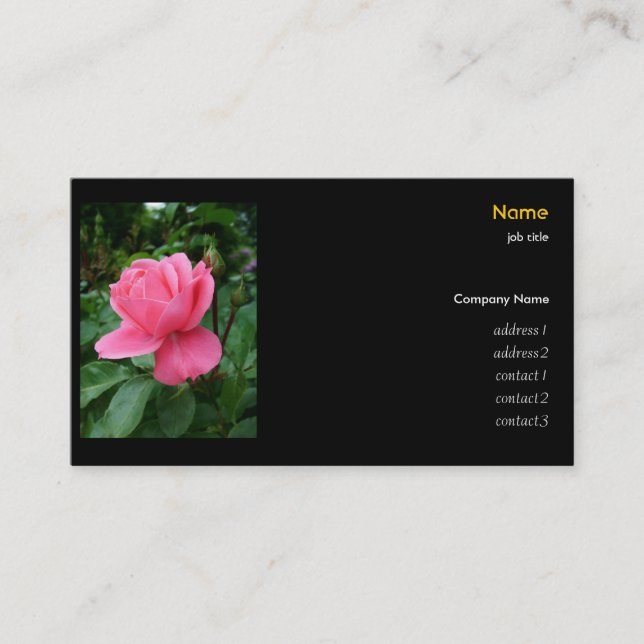 Carte De Visite rose rose (Devant)