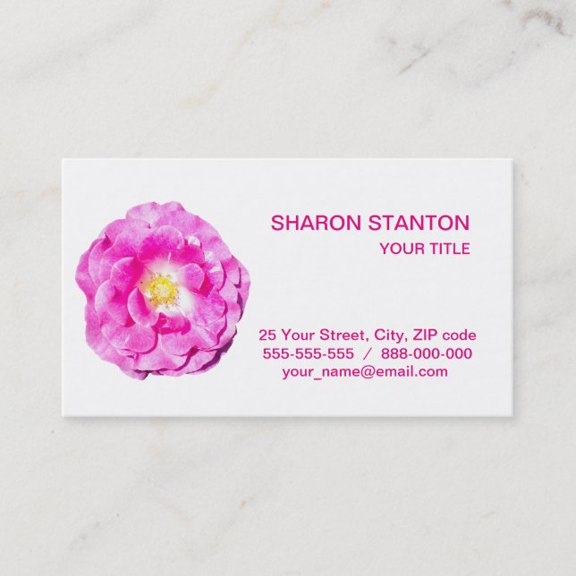 Carte De Visite Rose rose (Devant)