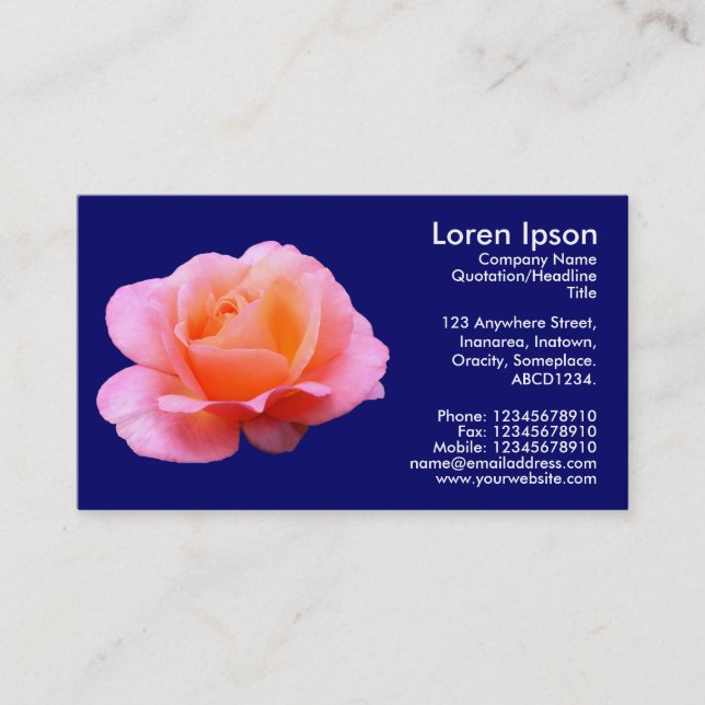 Carte De Visite Rose rose - bleu marine (Devant)