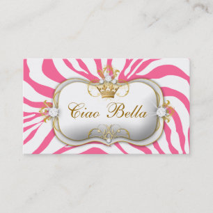 Carte De Visite rose rose de zèbre de 311-Ciao Bella