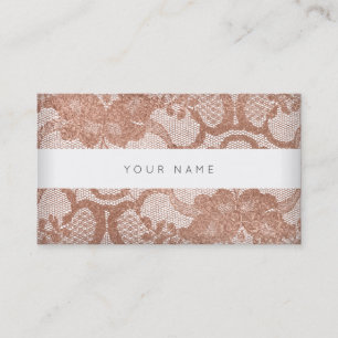 Carte De Visite Rose Rose Faux Or Poudre dentelle Vip