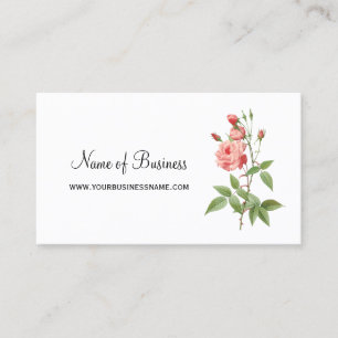 Carte De Visite Rose Rose Minimaliste