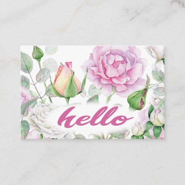 Carte De Visite Rose rose pastel (Devant)