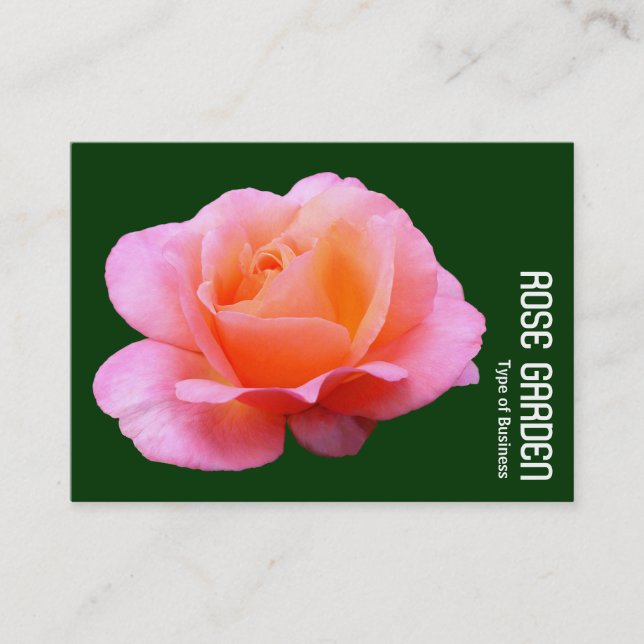 Carte De Visite Rose rose - Vert foncé (Devant)