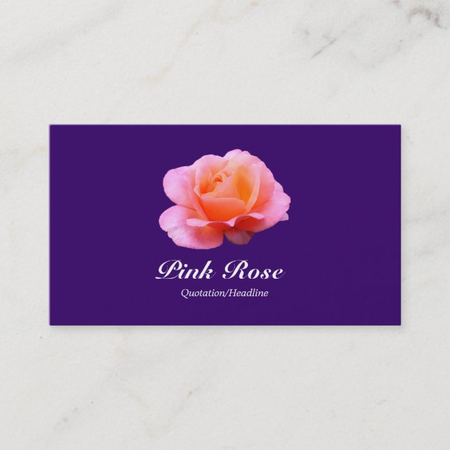 Carte De Visite Rose rose - violet profond (Devant)