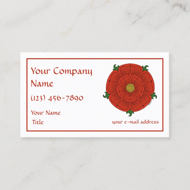 Carte De Visite Rose rouge de Lancaster (Devant)