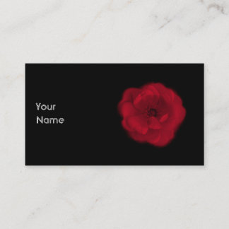 Carte De Visite Rose rouge. Fond noir