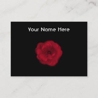Carte De Visite Rose rouge. Fond noir