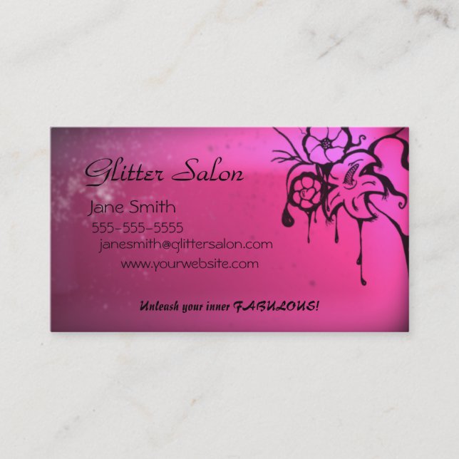 Carte de visite rose sale de salon (Devant)