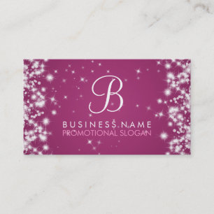 Carte De Visite Rose simple de baie de monogramme d'étincelle