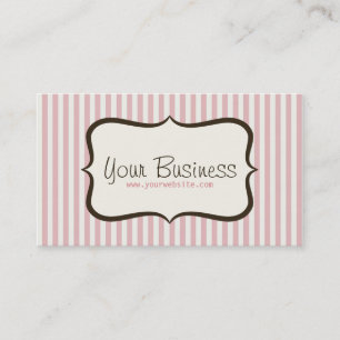Carte de visite rose simple de rayure