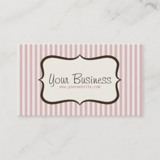 Carte de visite rose simple de rayure