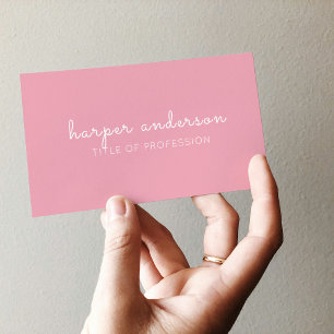 Carte De Visite rose simple moderne professionnel