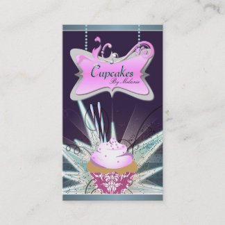 Carte de visite rose spectaculaire de petit gâteau