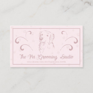 Carte De Visite Rose Style Élégant Chien de Compagnie Retriever au