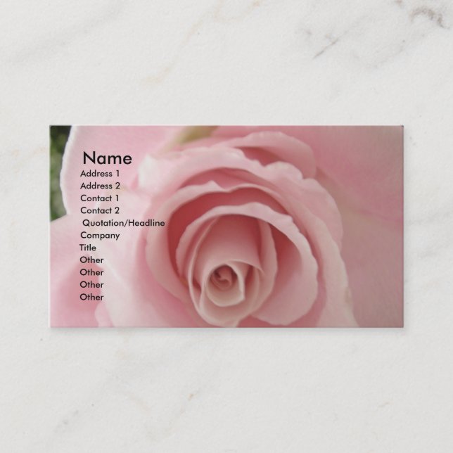 Carte De Visite Rose sucré Shabby (Devant)