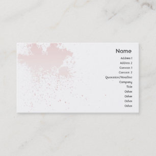 Carte De Visite Rose sur l'éclaboussure blanche - affaires