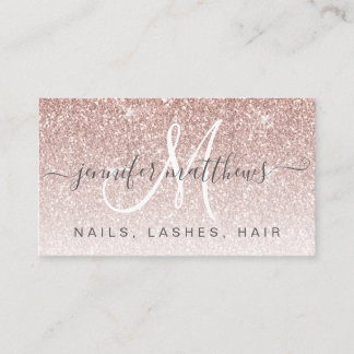 Carte De Visite Rose tendance Parties scintillant or ongles Lashes