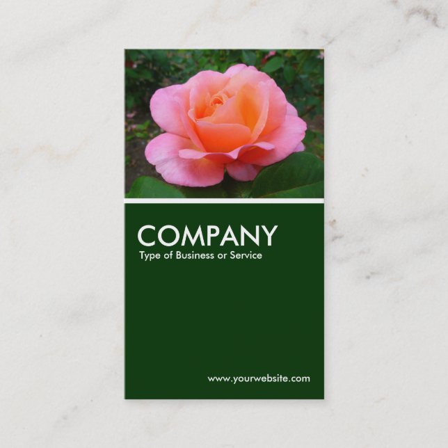Carte De Visite Rose - Vert foncé (Devant)