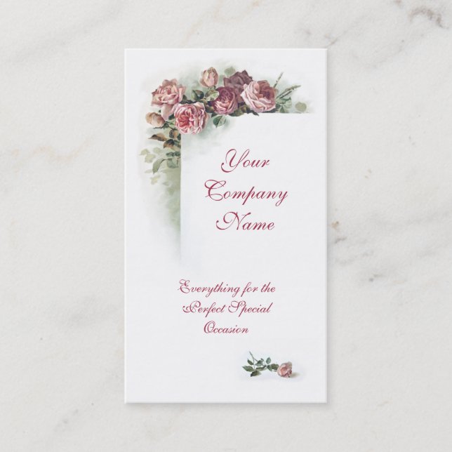 Carte de visite rose victorien de roses (Devant)