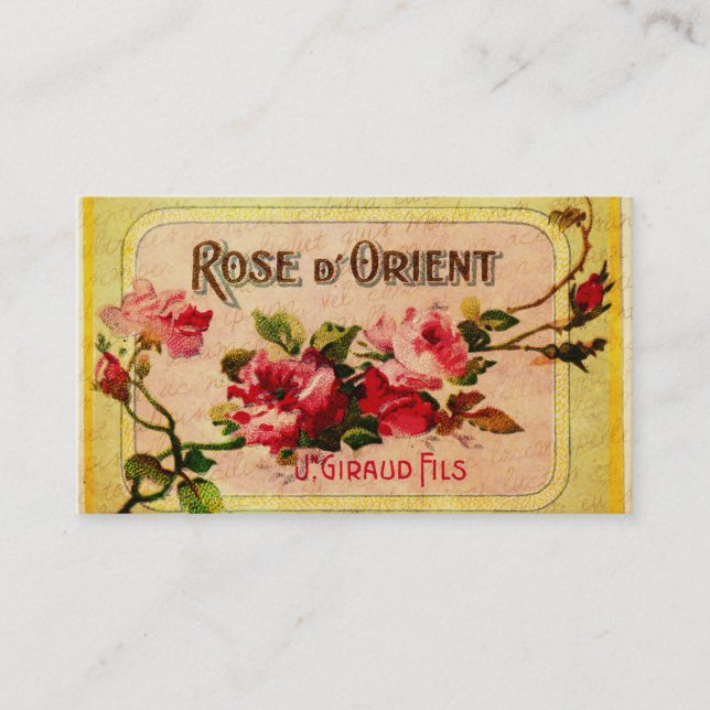 Carte de visite Rose vintage (Devant)