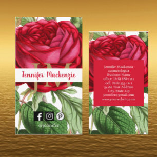 Carte De Visite Rose vintage or jolie rose