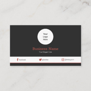 Carte De Visite Rose Votre Logo Moderne Profil sur les Réseaux Soc