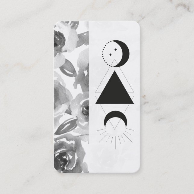 Carte De Visite *~* Rose Wisteria Alchemy Moon Triangle Floral (Devant)